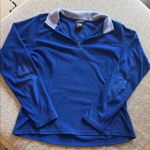 The North Face Royal Blue Quarter-Zip Fleece with Light Gray Collar